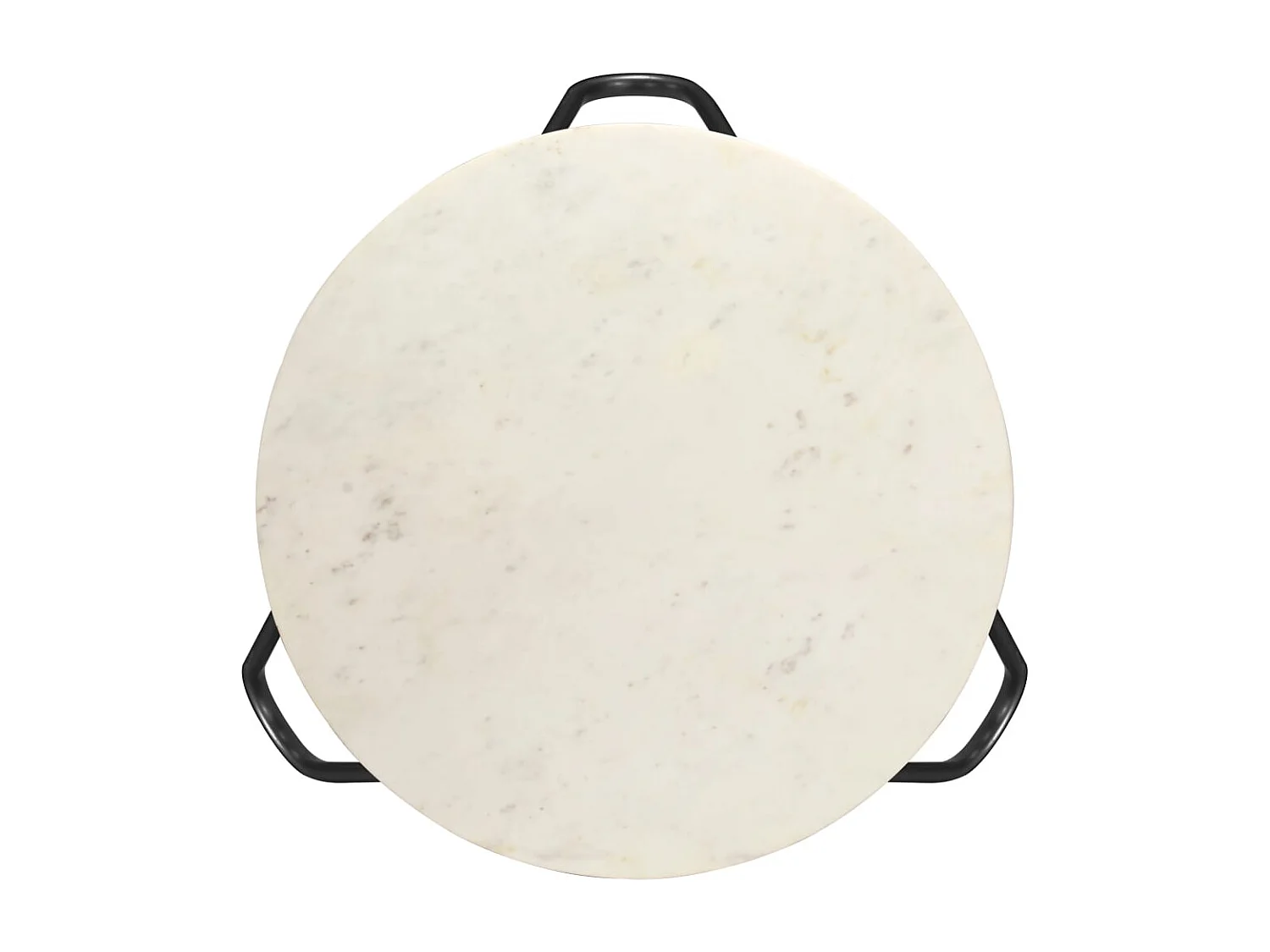 Table basse Blanc 65x65x42 cm Pierre véritable texture marbre