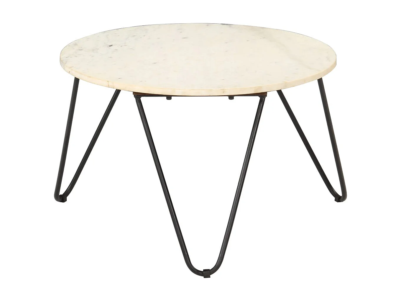 Table basse Blanc 65x65x42 cm Pierre véritable texture marbre