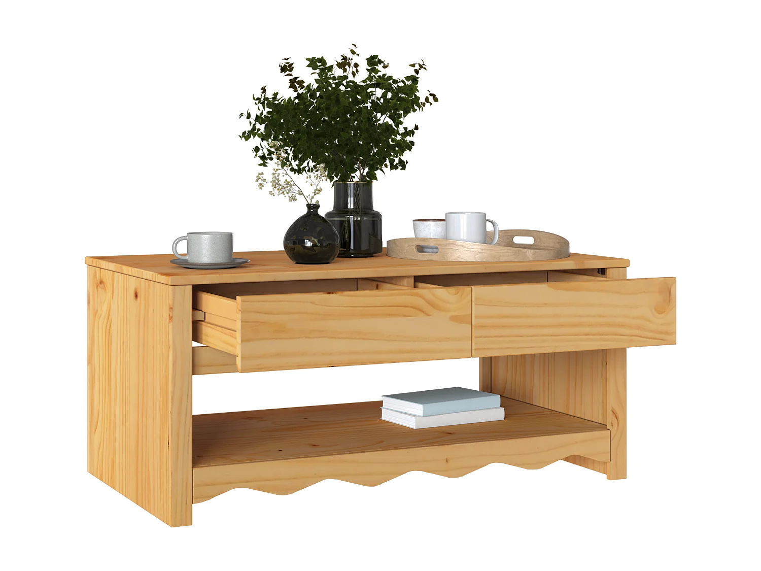 "DRAMMEN" salontafel 99x55x45 cm in massief grenenhout