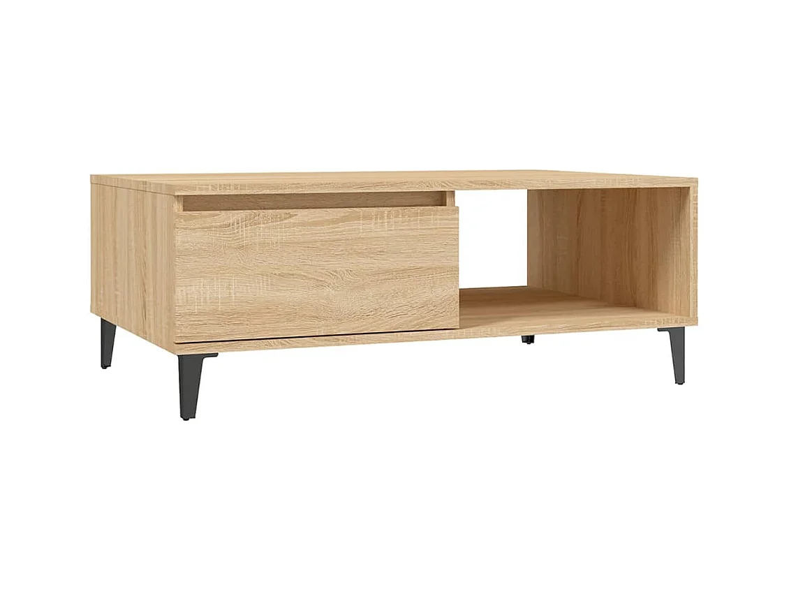 Table basse chêne sonoma 90x60x35 cm bois d'ingénierie