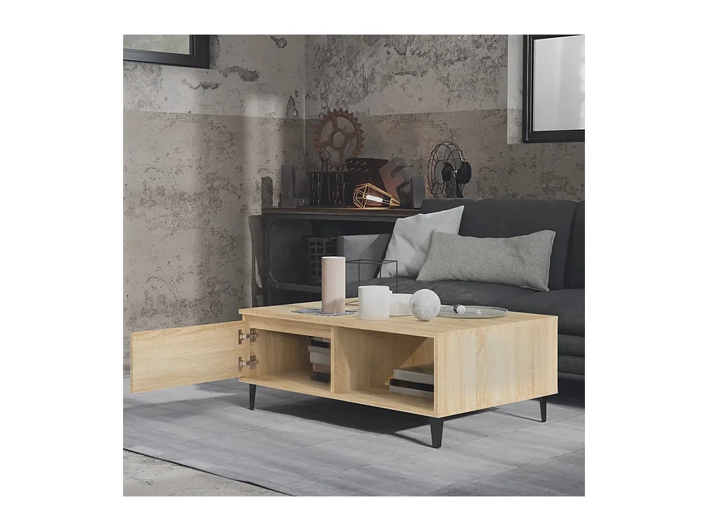 Table basse chêne sonoma 90x60x35 cm bois d'ingénierie