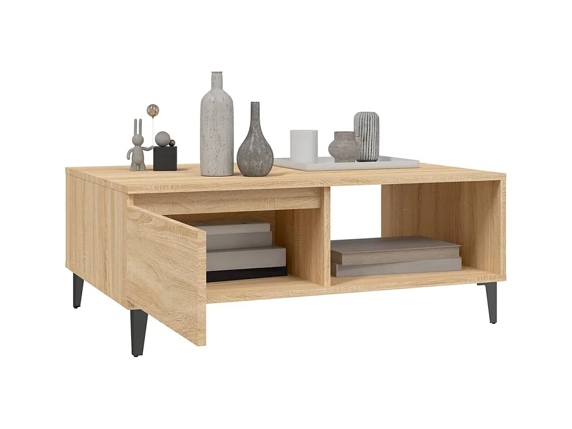 Table basse chêne sonoma 90x60x35 cm bois d'ingénierie