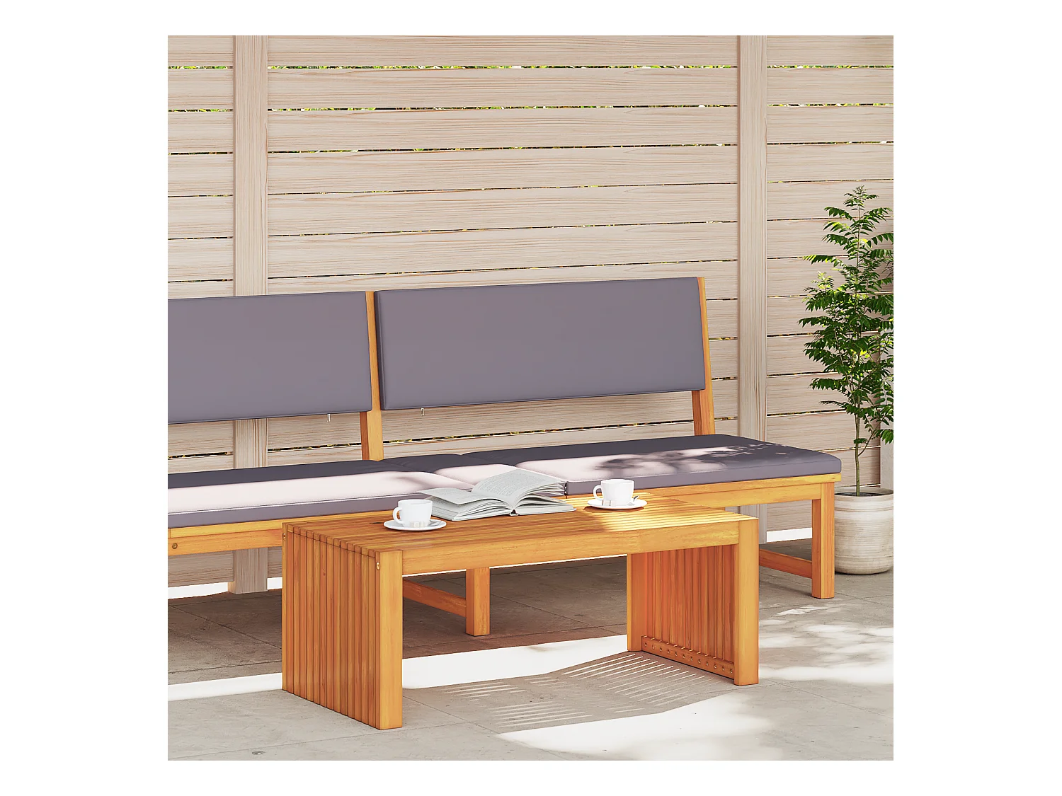 Table Basse de Jardin 90x45x35 cm Bois Massif Acacia