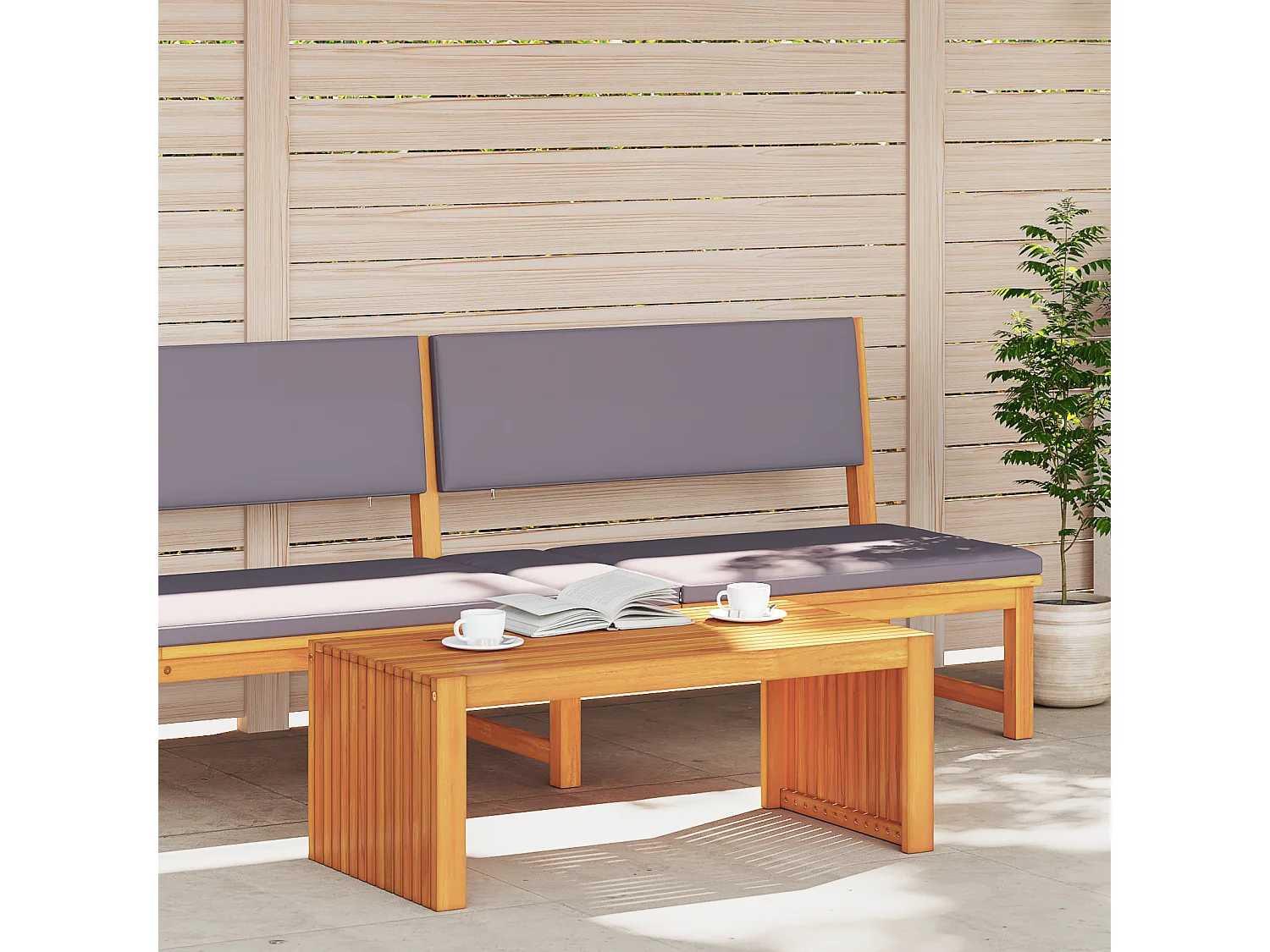 Table Basse de Jardin 90x45x35 cm Bois Massif Acacia