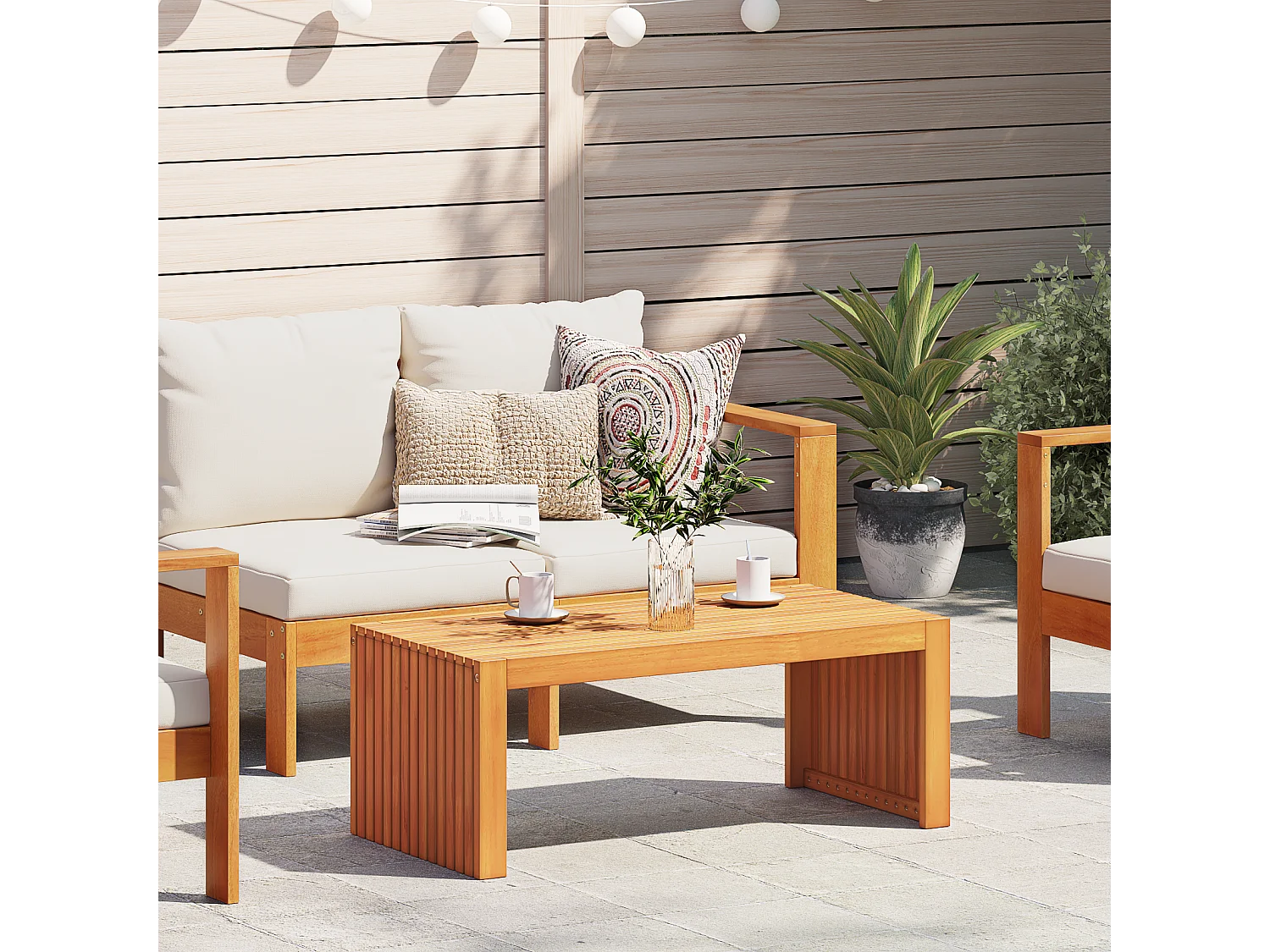 Table Basse de Jardin 90x45x35 cm Bois Massif Acacia