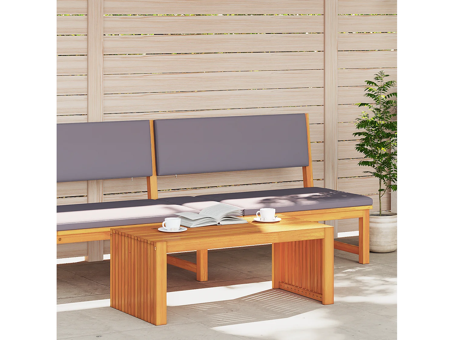 Table Basse de Jardin 90x45x35 cm Bois Massif Acacia