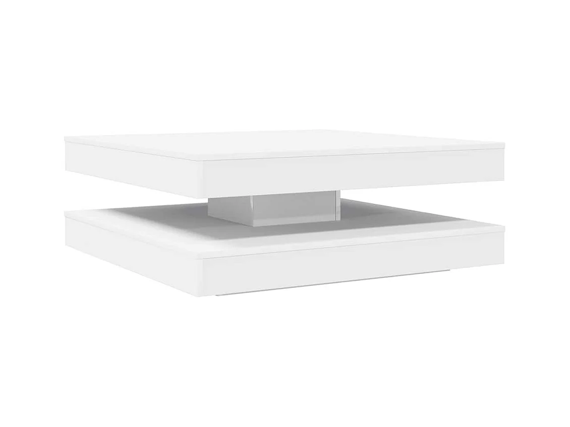 Mesa de centro giratoria 360 grados blanca 90x90x34,5 cm
