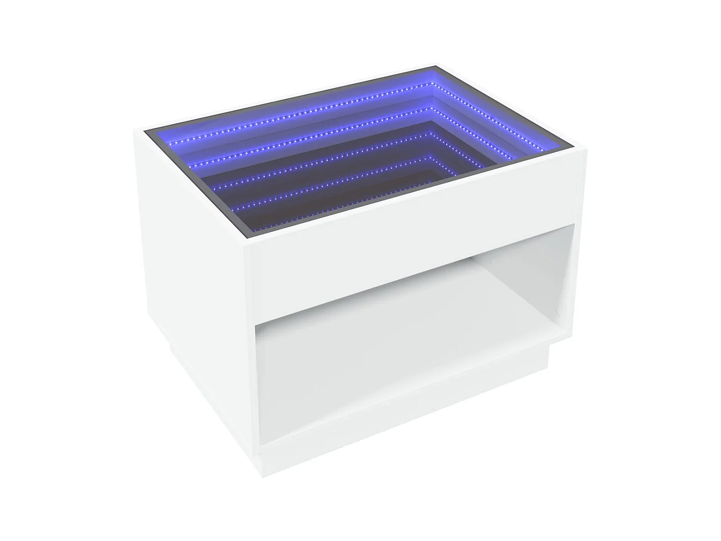Table basse avec LED infini blanc 70x50x50 cm