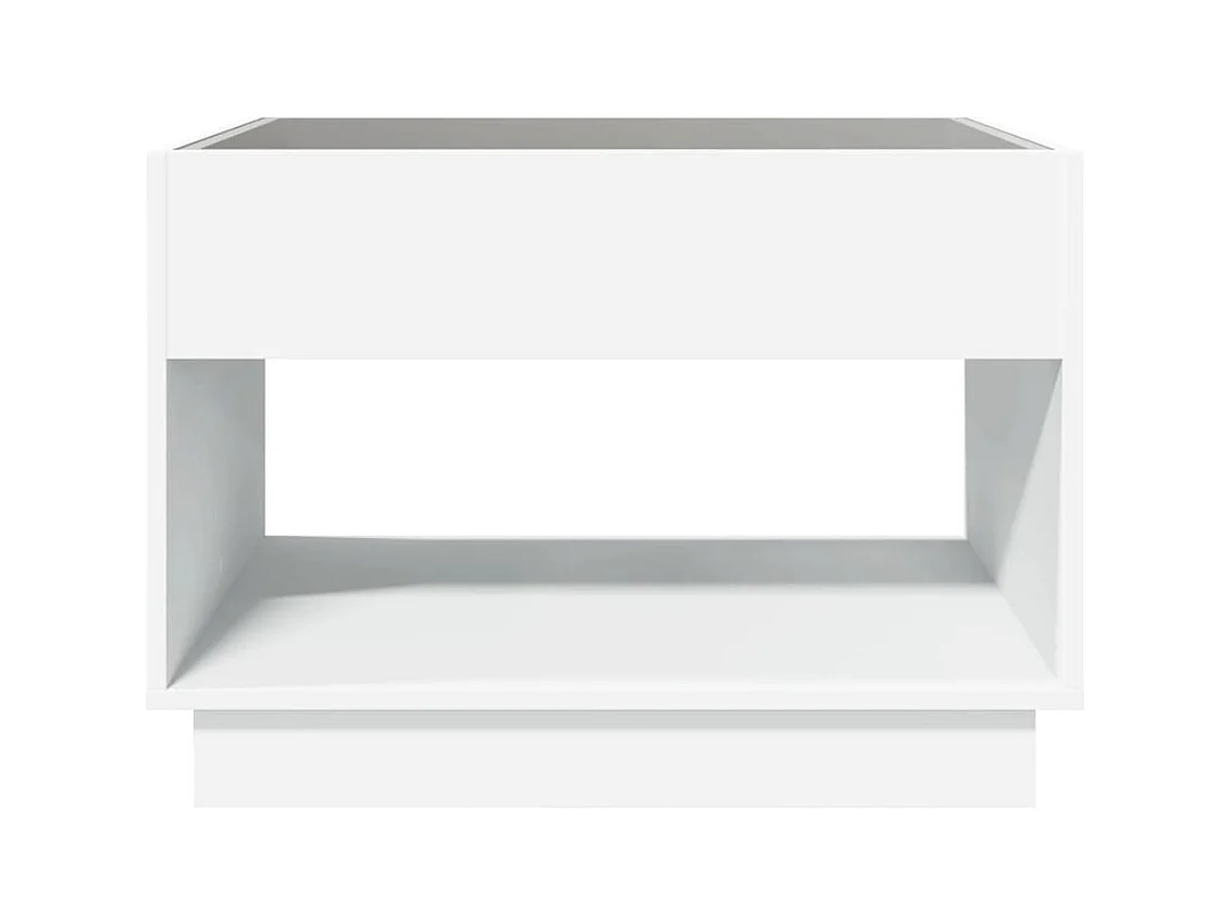 Table basse avec LED infini blanc 70x50x50 cm
