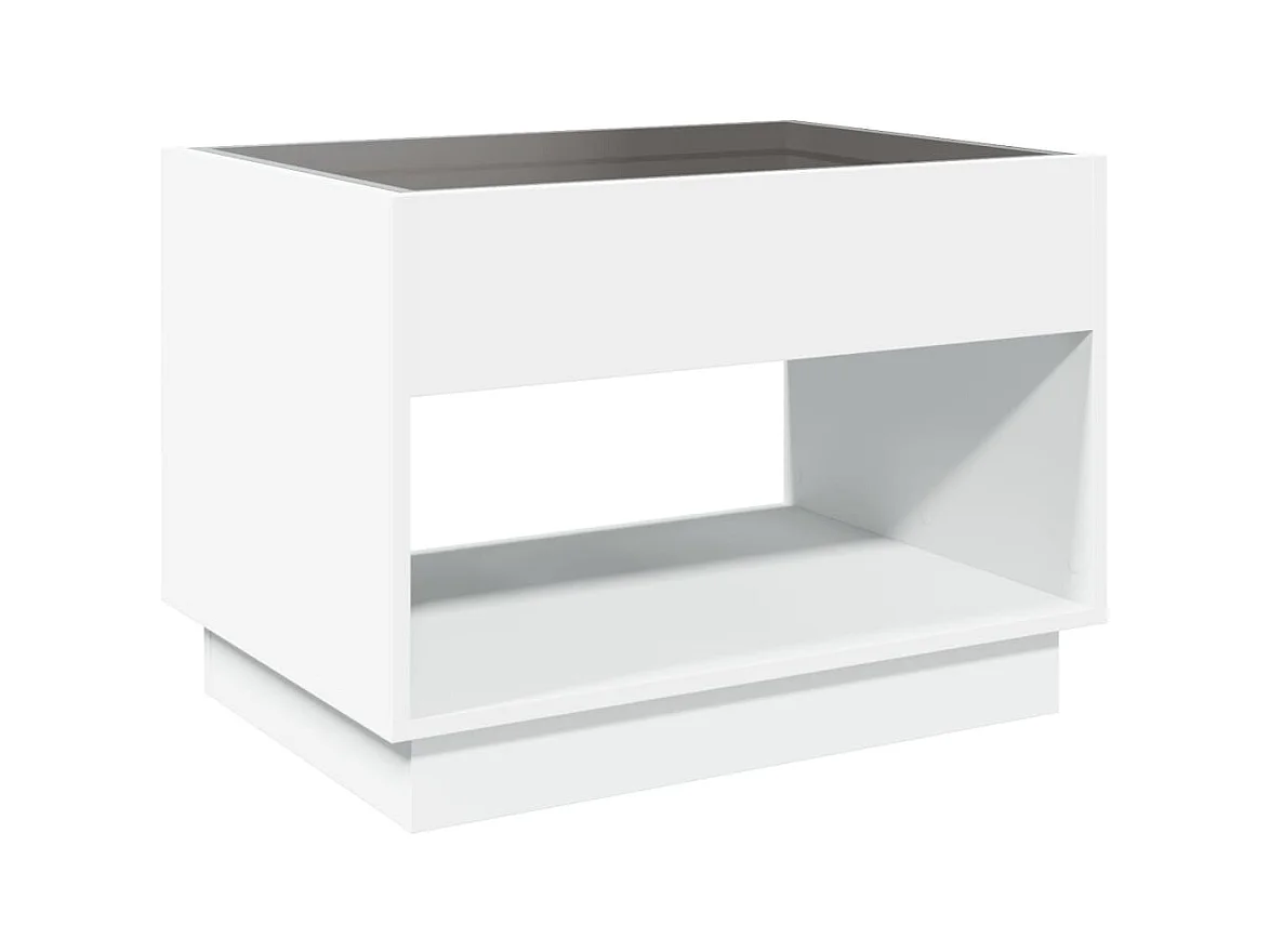 Table basse avec LED infini blanc 70x50x50 cm