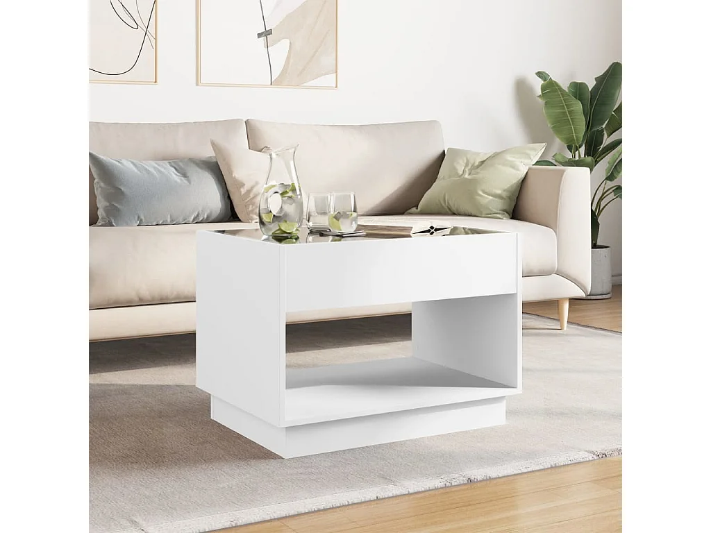 Tavolino con LED bianco infinity 70x50x50 cm