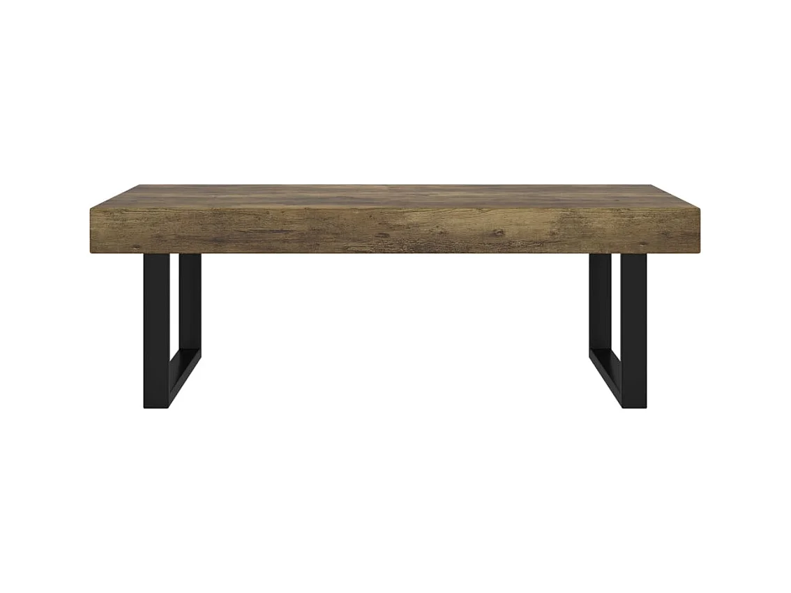 Table basse Marron foncé et noir 120x60x40 cm MDF et fer