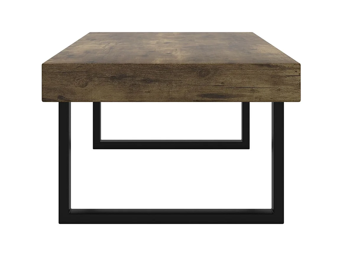 Table basse Marron foncé et noir 120x60x40 cm MDF et fer