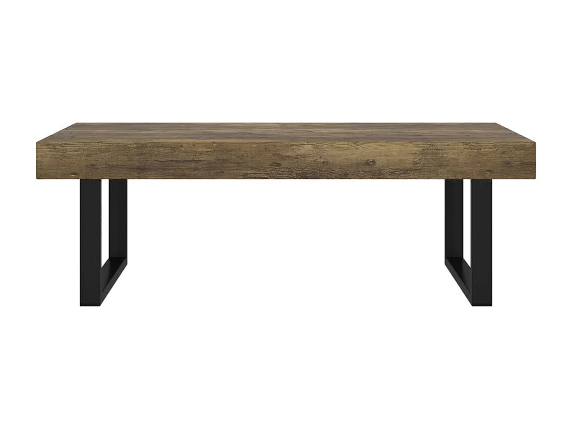 Mesa de centro Marrón oscuro y negro 120x60x40 cm MDF y hierro