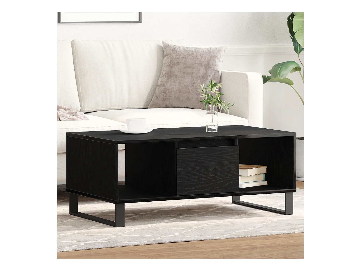 Table basse Chêne noir 90x50x36,5 cm Bois reconstitué