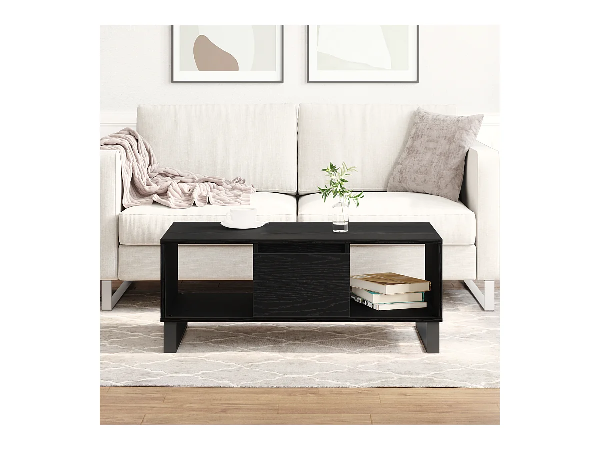 Table basse Chêne noir 90x50x36,5 cm Bois reconstitué