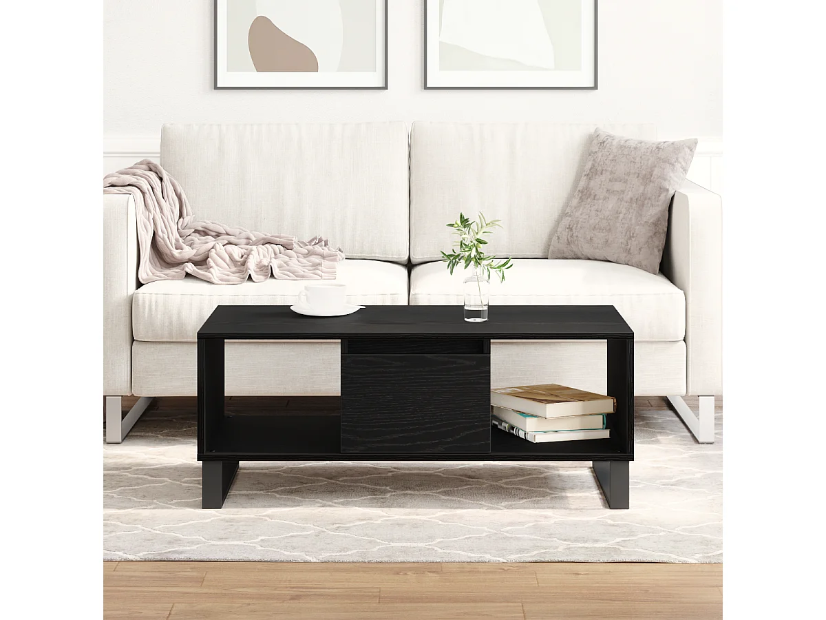 Table basse Chêne noir 90x50x36,5 cm Bois reconstitué