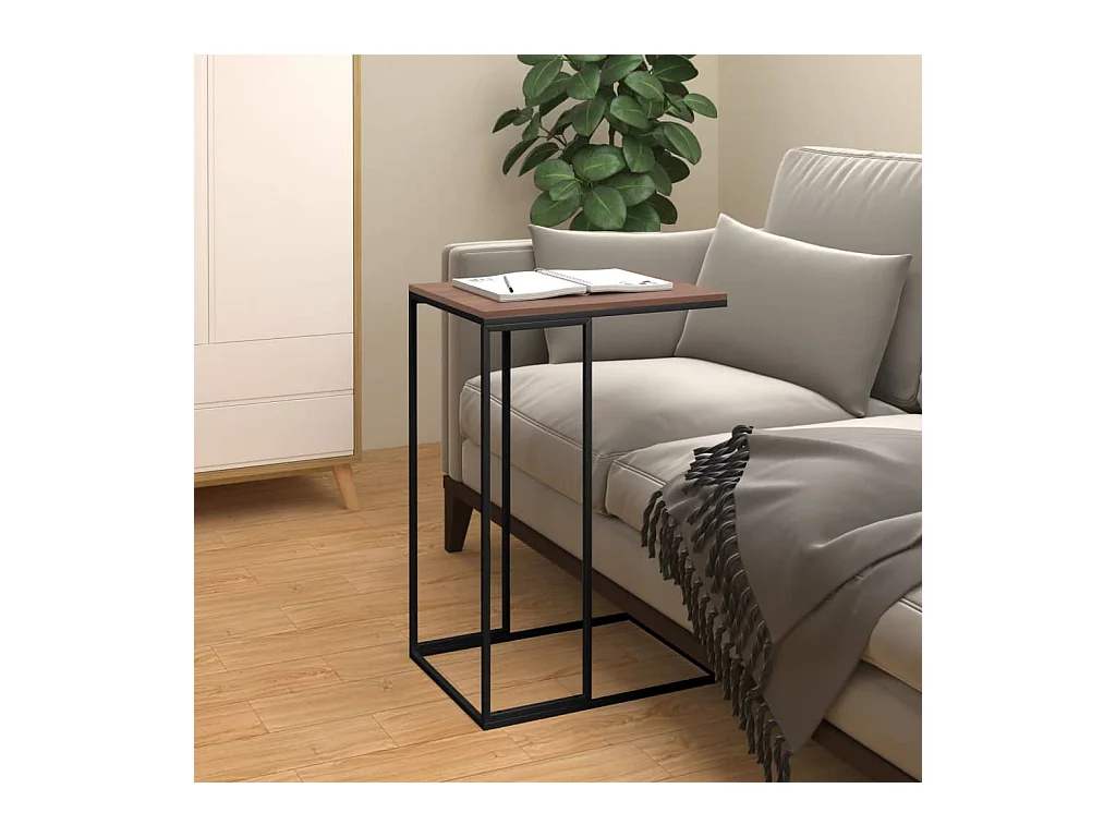 Zwarte bijzettafel 40x30x59 cm bewerkt hout