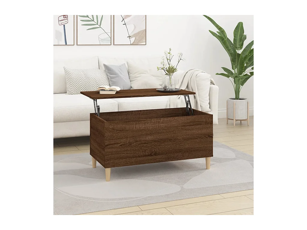 Table basse Chêne marron 90x44,5x45 cm Bois d'ingénierie