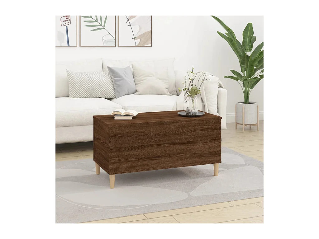 Table basse Chêne marron 90x44,5x45 cm Bois d'ingénierie
