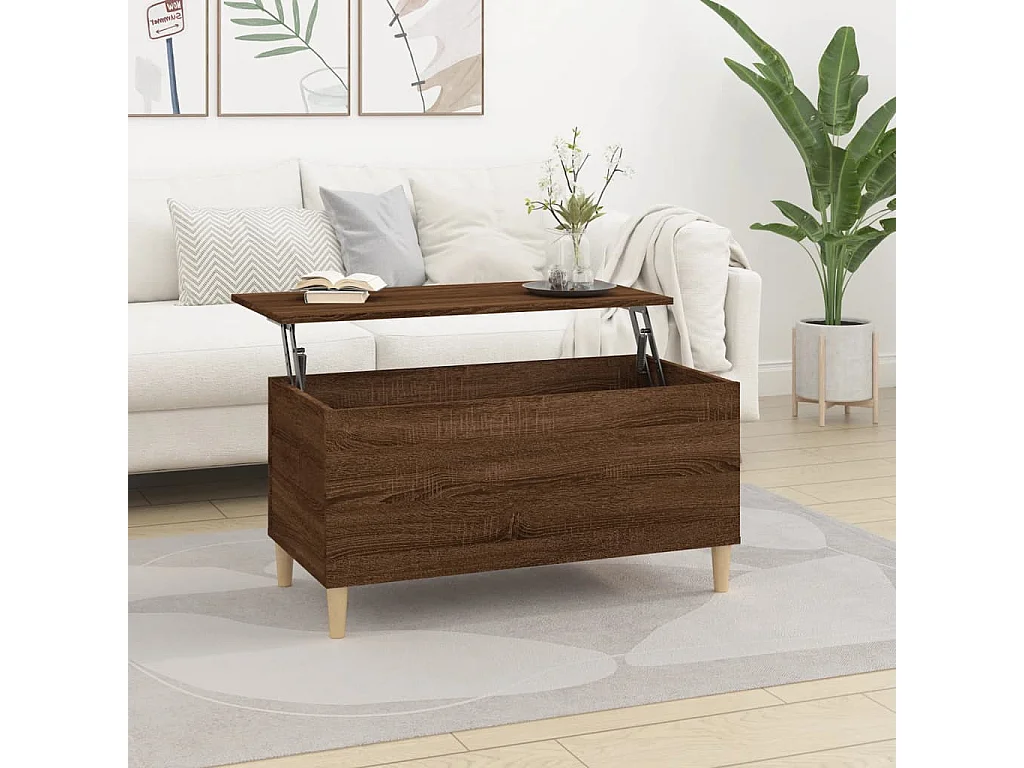 Table basse Chêne marron 90x44,5x45 cm Bois d'ingénierie
