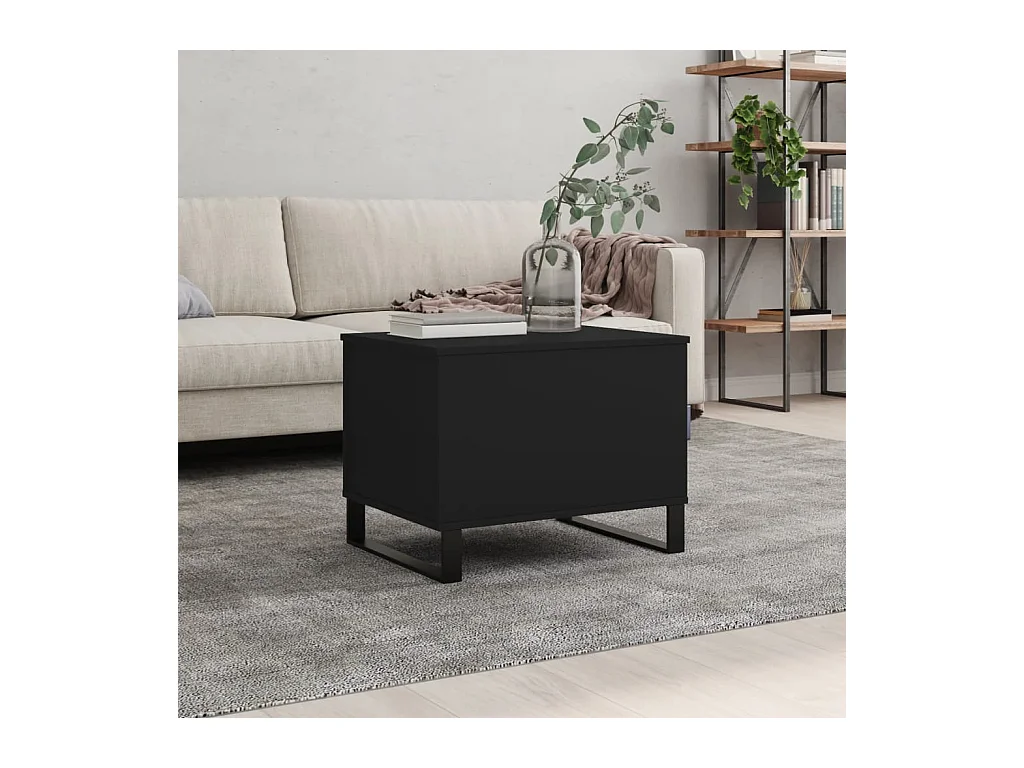 Table basse Noir 60x44,5x45 cm Bois d'ingénierie