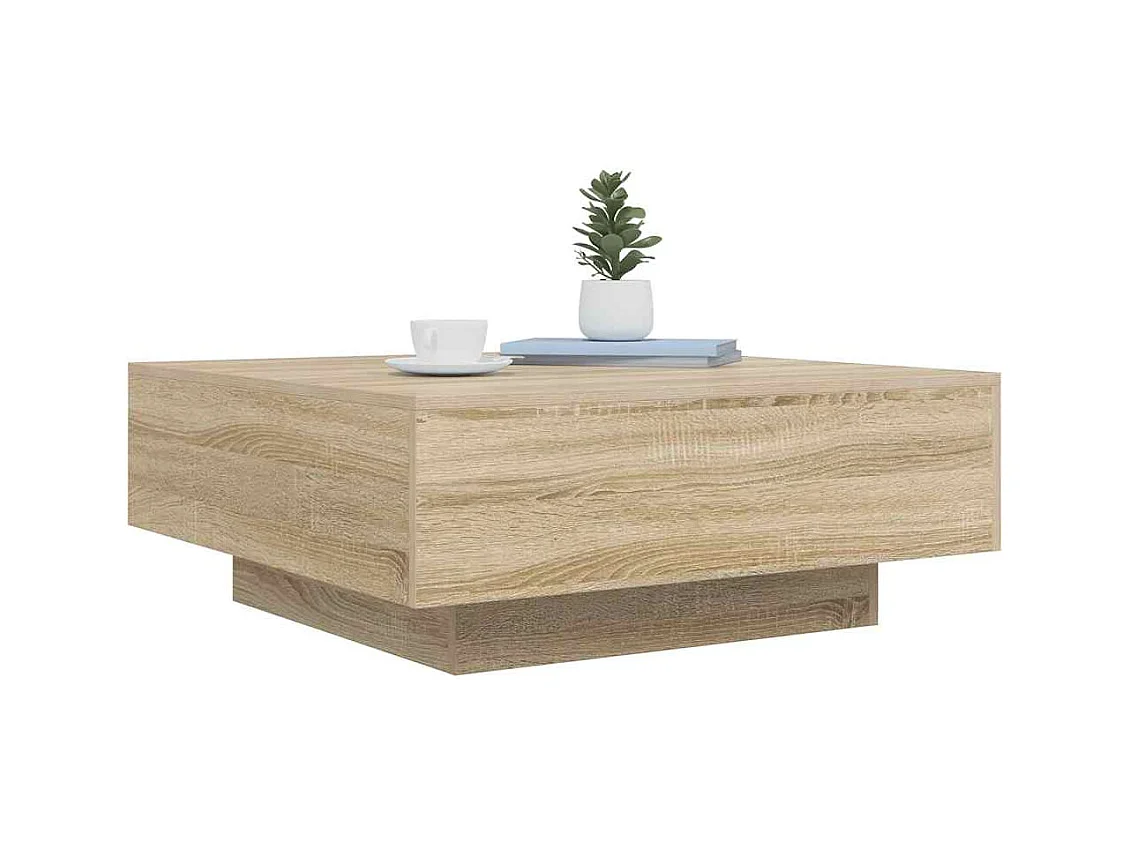 Mesa de centro de roble Sonoma 80x80x31 cm madera de ingeniería