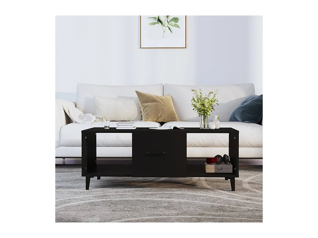 Table basse Noir 102x50x40 cm Bois d'ingénierie
