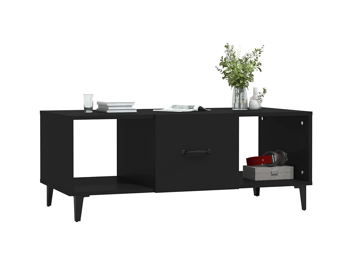 Table basse Noir 102x50x40 cm Bois d'ingénierie