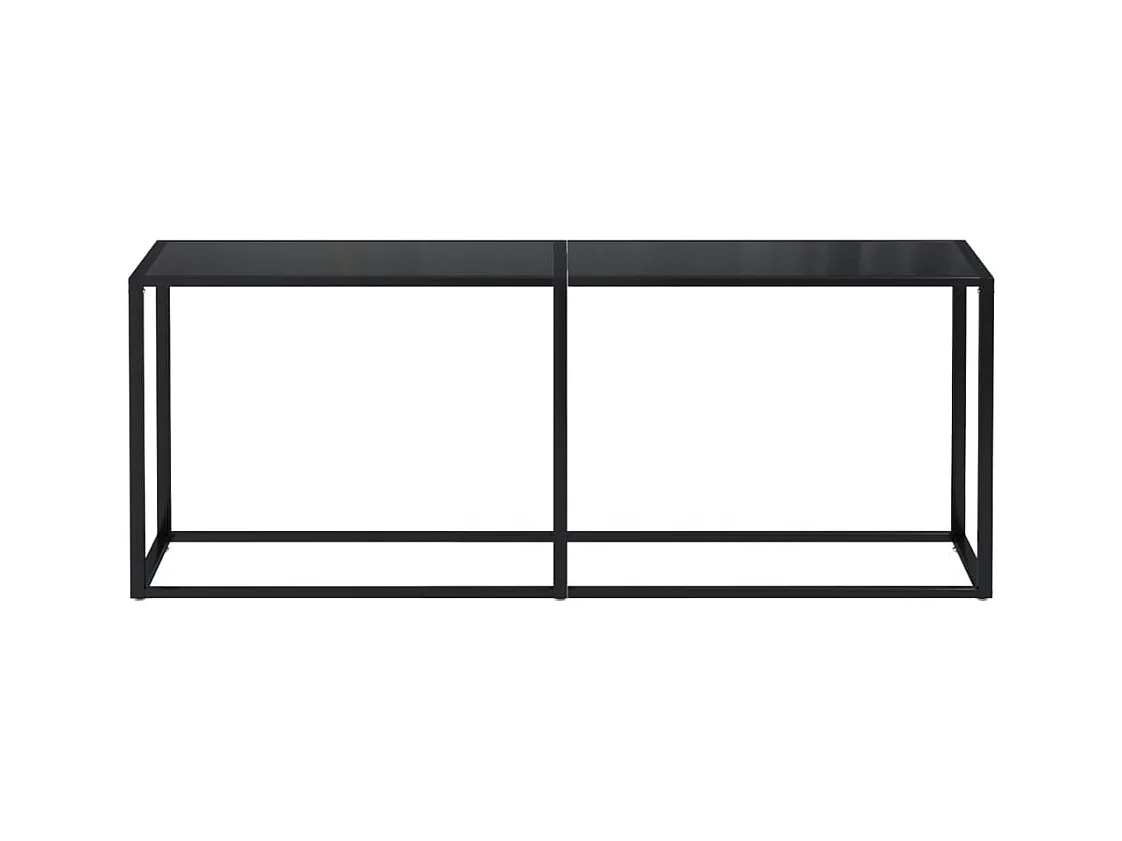 Table console Noir 200x35x75,5 cm Verre trempé