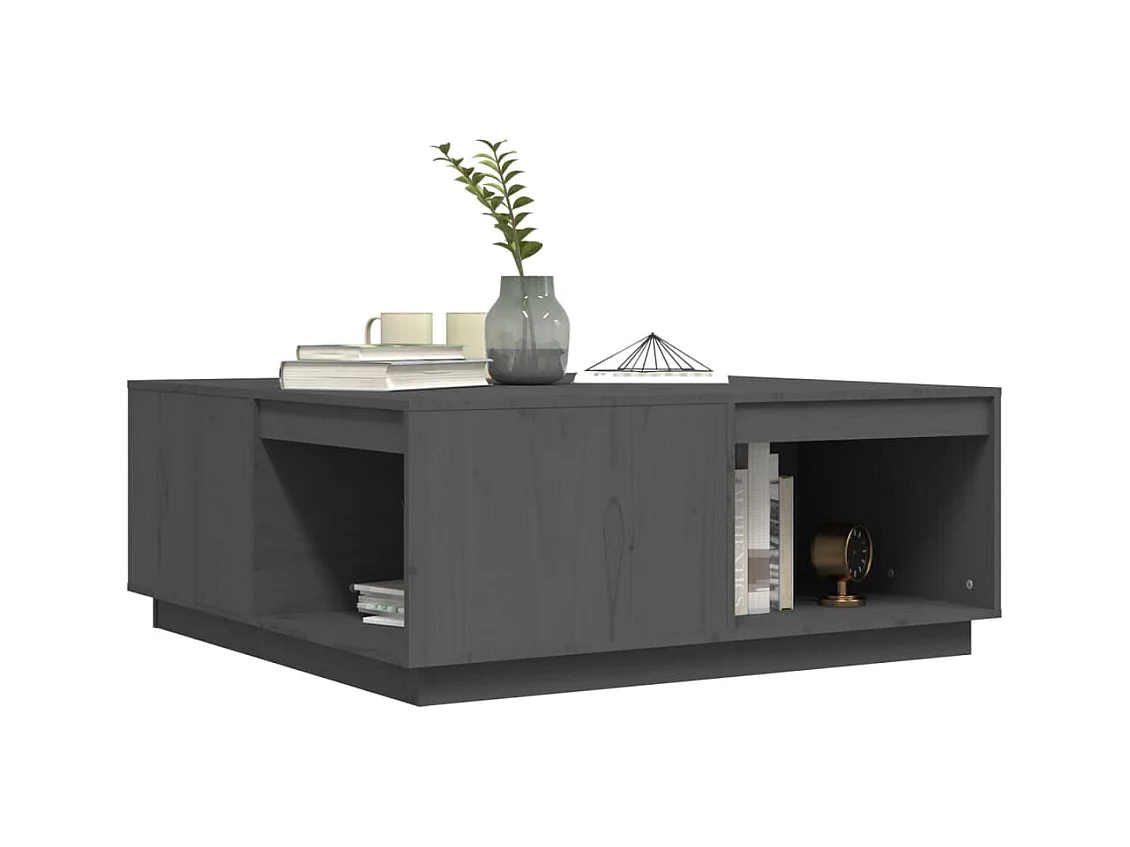 Table basse Gris 100x101x40,5 cm Bois massif de pin