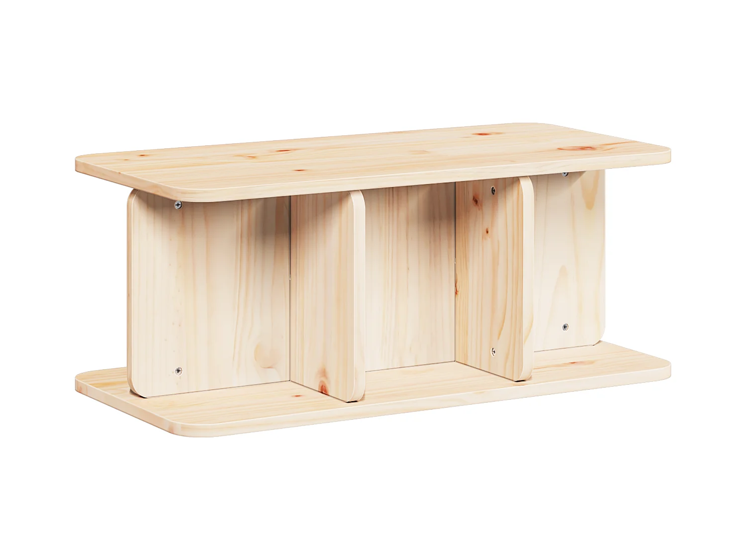 Mesa de centro natural 80 x 39,5 x 33,5 cm Madera maciza de pino