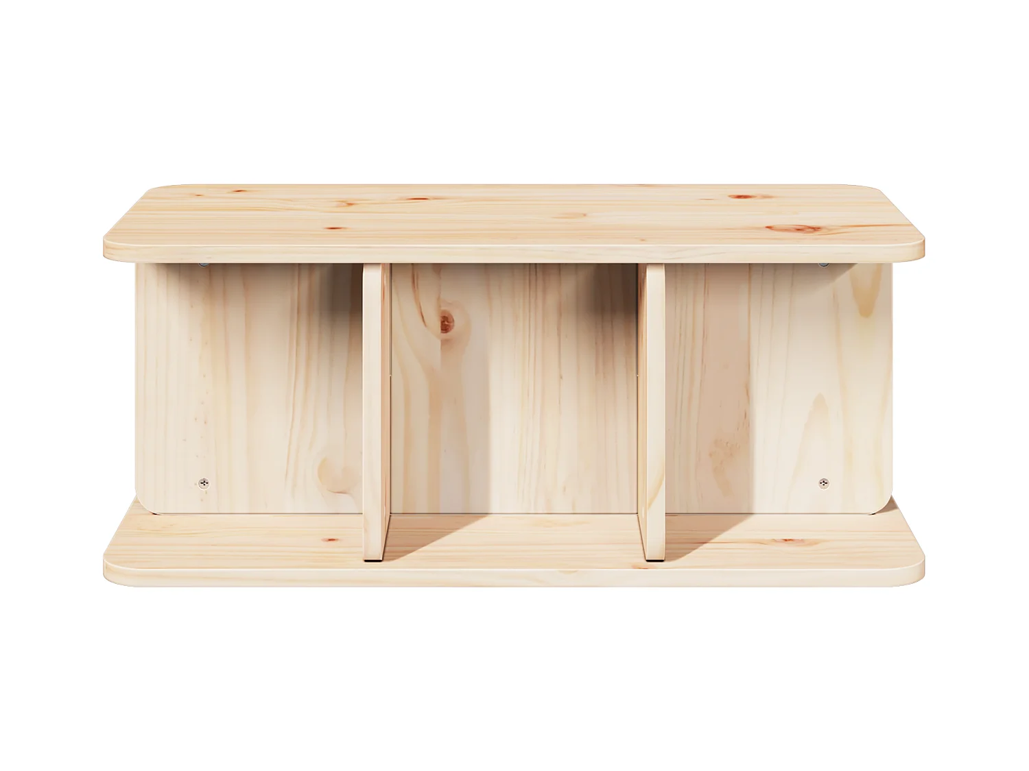 Mesa de centro natural 80 x 39,5 x 33,5 cm Madera maciza de pino