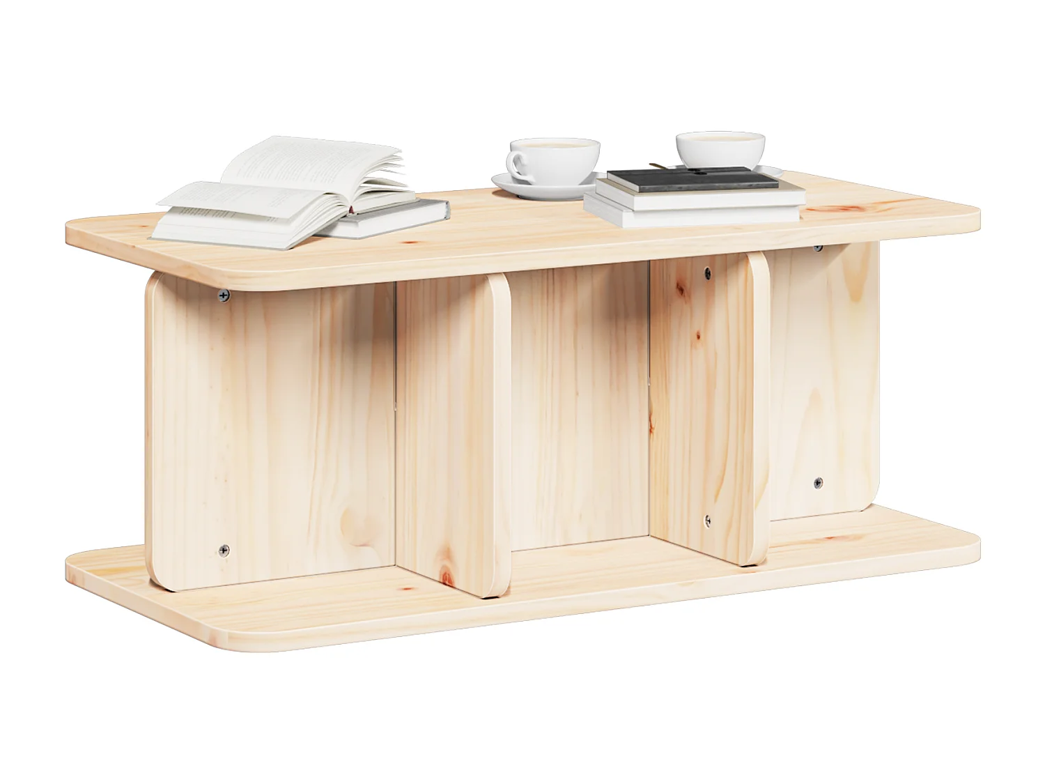 Table basse Naturel 80 x 39.5 x 33.5 cm Bois de pin massif