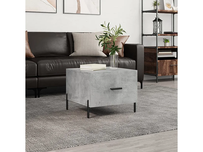Table basse gris béton 50x50x40 cm bois d'ingénierie