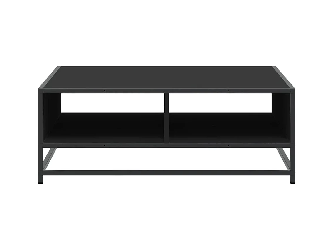 Table basse noir 80x80x30 cm bois d'ingénierie et métal