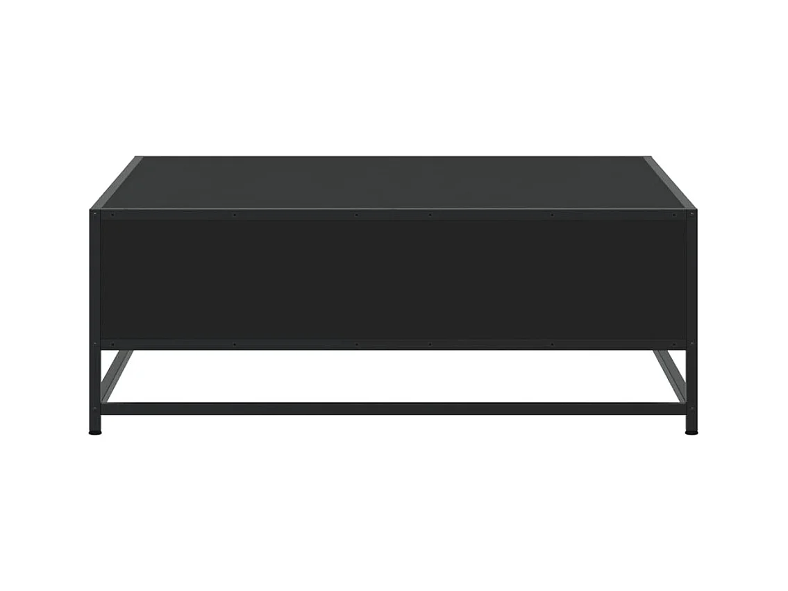 Table basse noir 80x80x30 cm bois d'ingénierie et métal