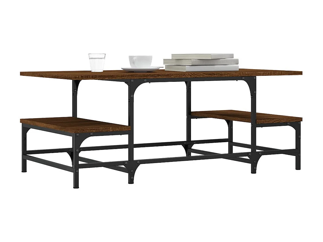 Table basse chêne marron 100x50,5x40 cm bois d'ingénierie