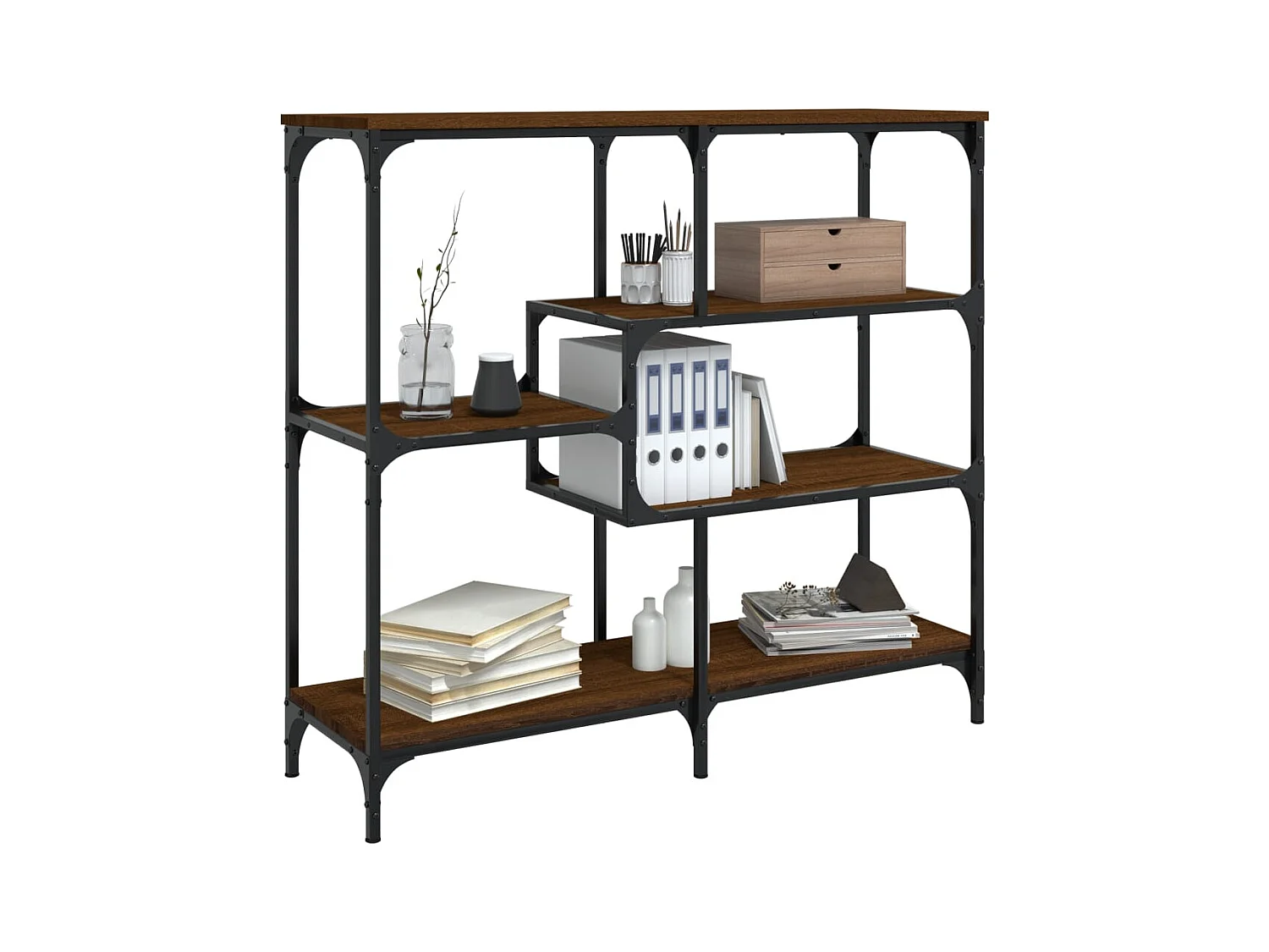 Table console chêne marron 103x32x95 cm bois d'ingénierie