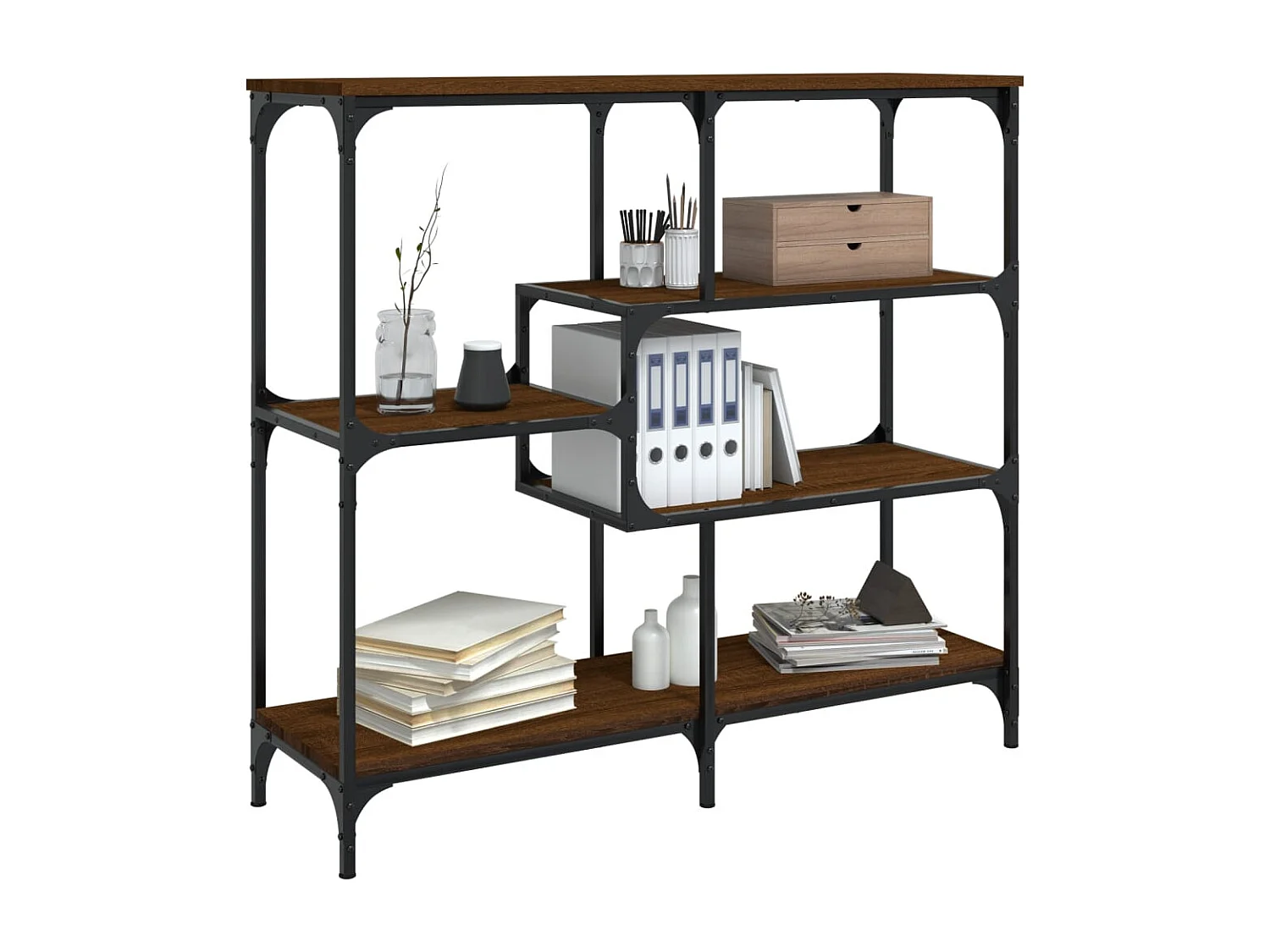 Table console chêne marron 103x32x95 cm bois d'ingénierie