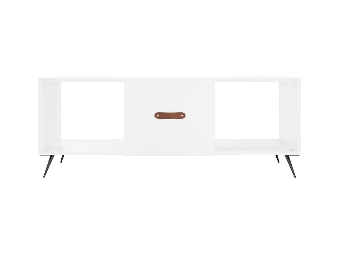 Table basse Blanc brillant 102x50x40 cm Bois d'ingénierie