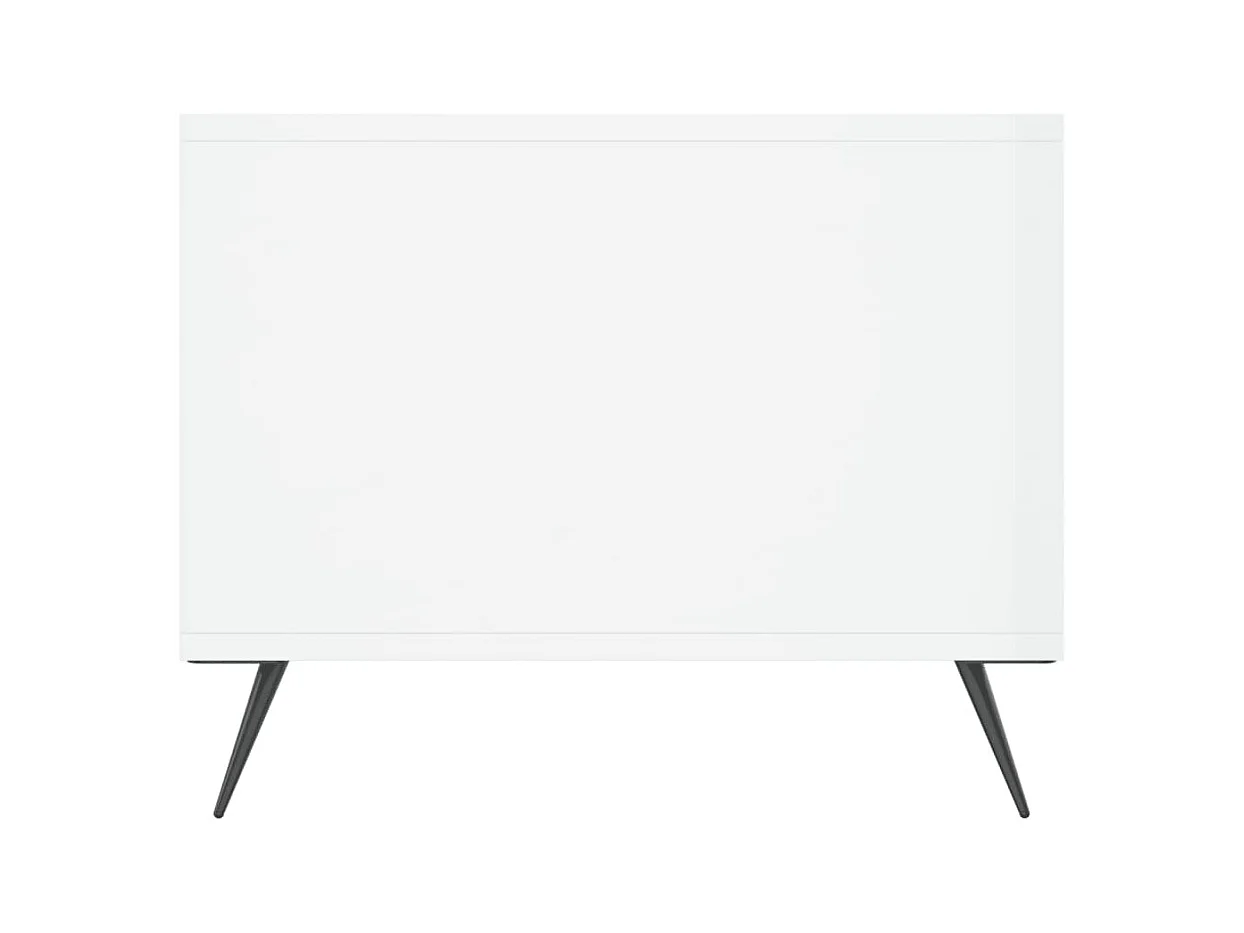 Table basse Blanc brillant 102x50x40 cm Bois d'ingénierie