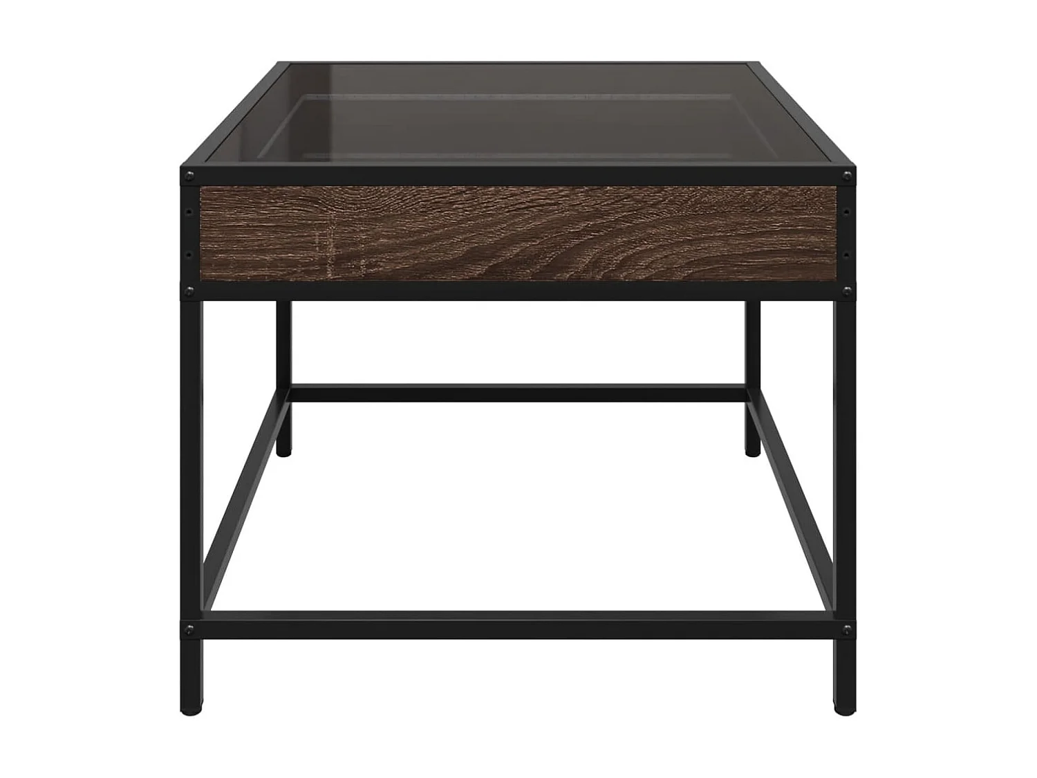 Tavolino con LED Infinity rovere marrone 50x50x41 cm