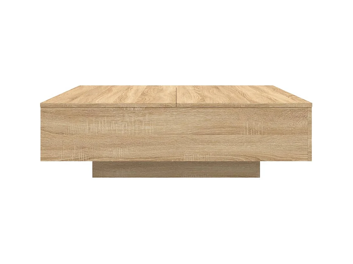 Table basse avec lumières LED chêne sonoma 100x100x31 cm