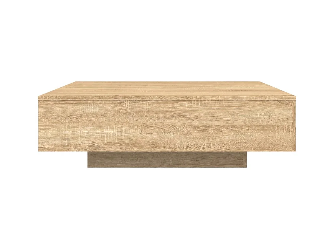Table basse avec lumières LED chêne sonoma 100x100x31 cm