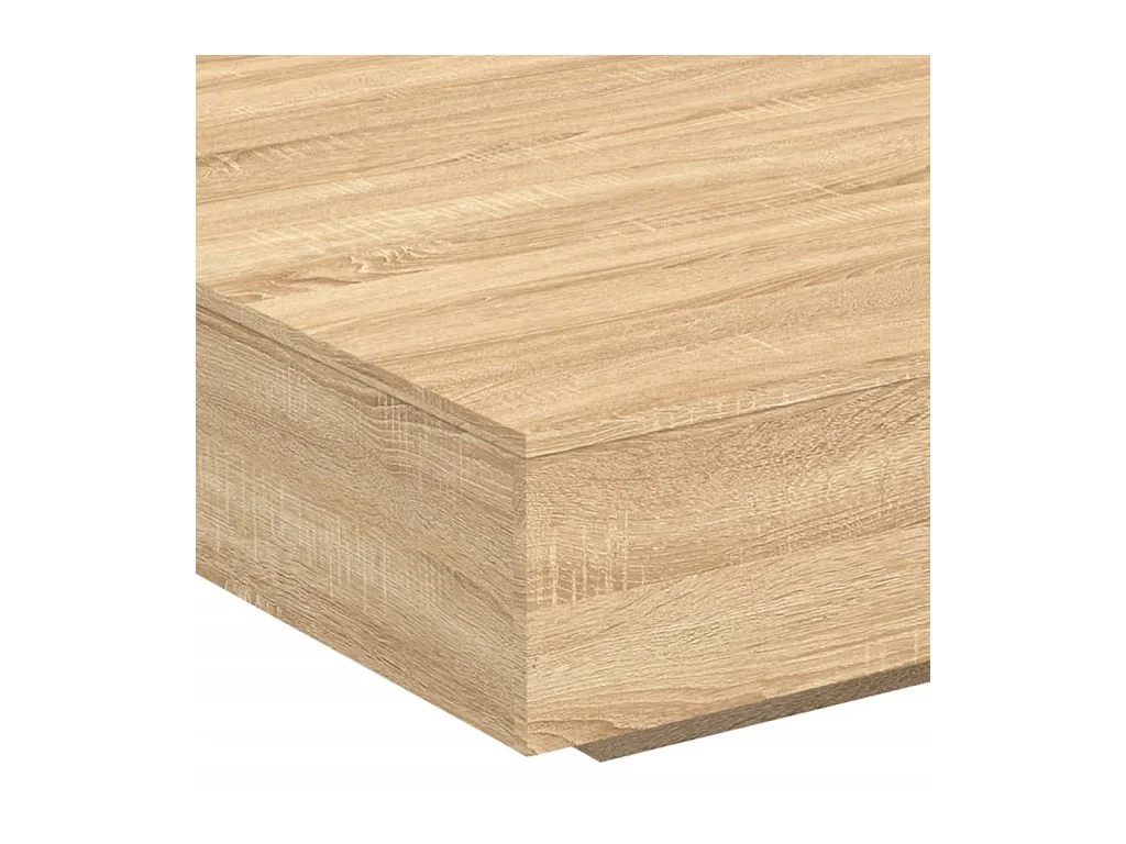 Table basse avec lumières LED chêne sonoma 100x100x31 cm
