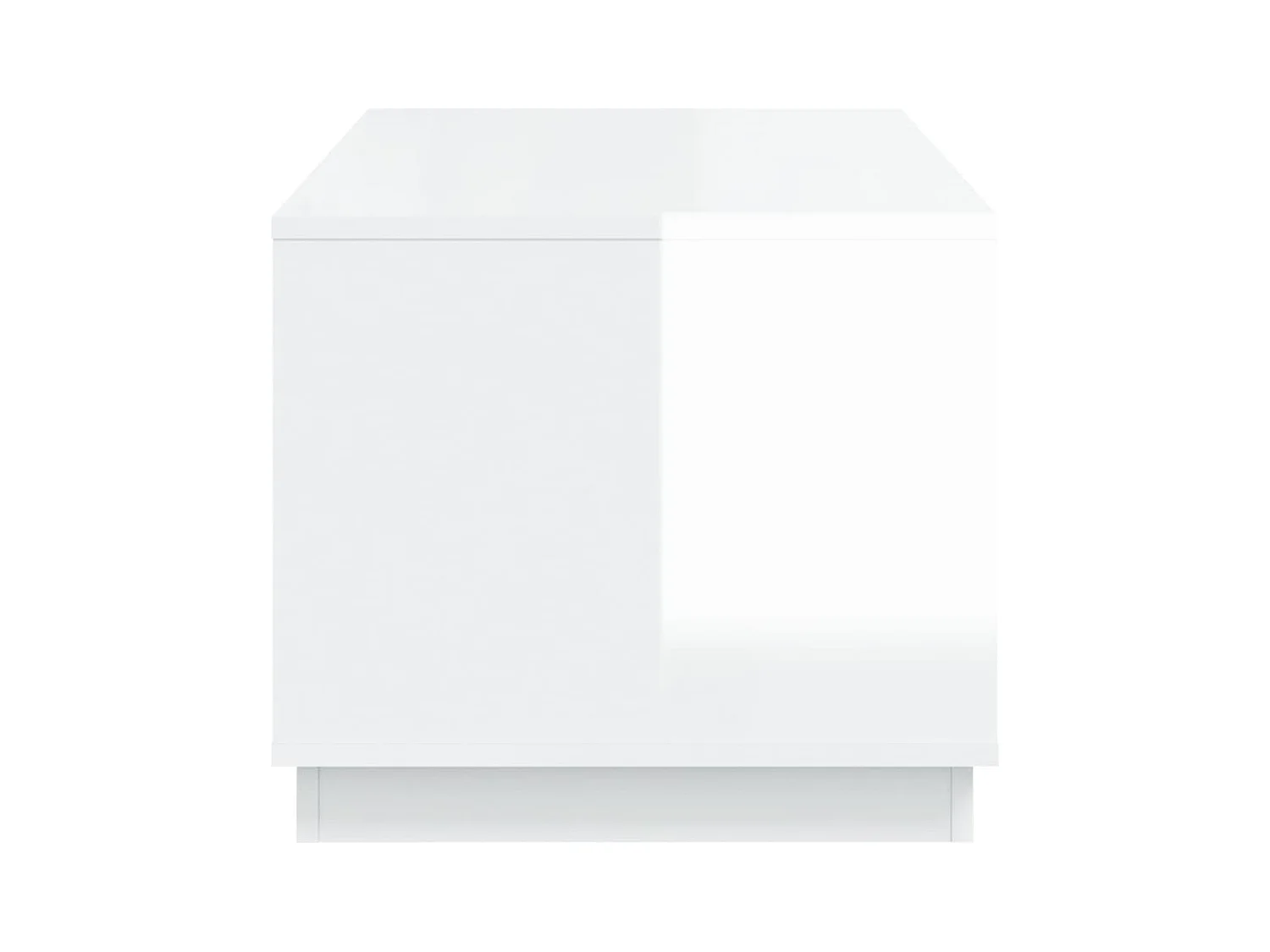 Table basse Blanc brillant 102x50x44 cm bois d'ingénierie