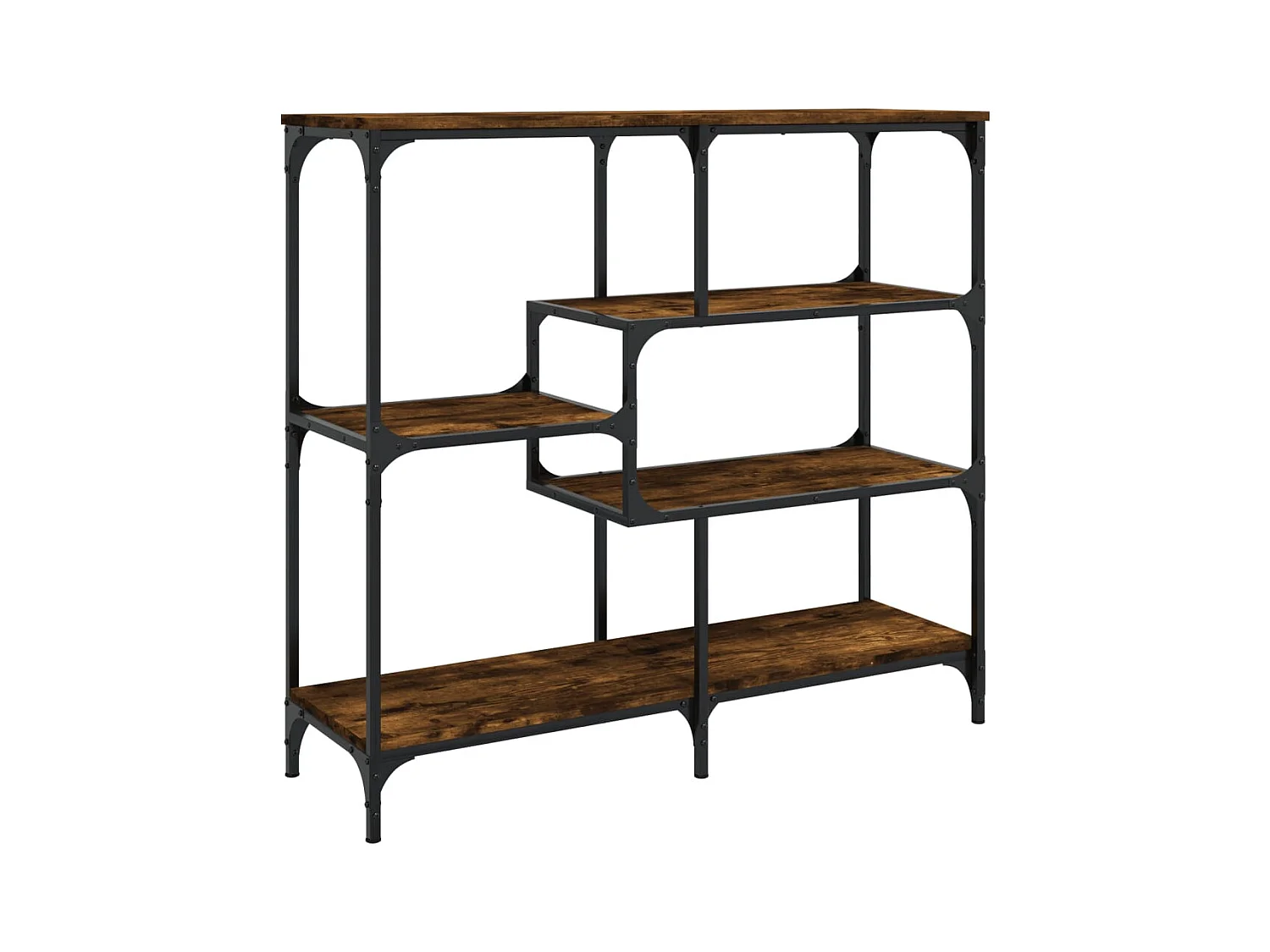 Table console chêne fumé 103x32x95 cm bois d'ingénierie