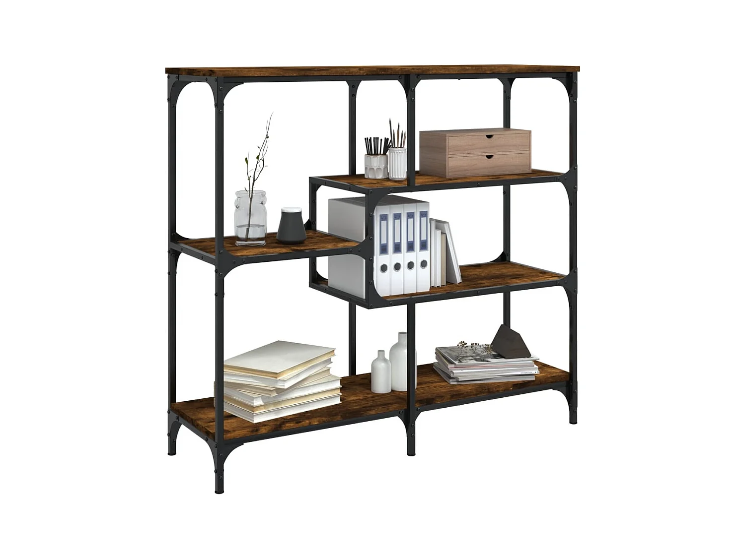 Table console chêne fumé 103x32x95 cm bois d'ingénierie