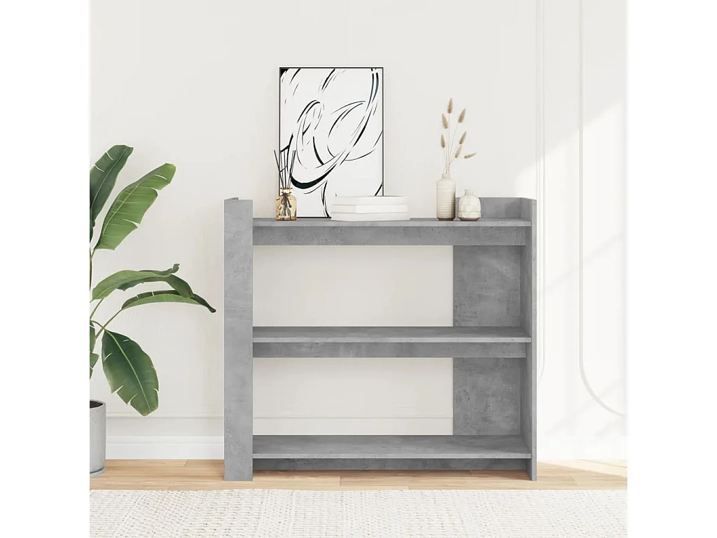 Mesa consola gris hormigón 100x35x90 cm madera de ingeniería